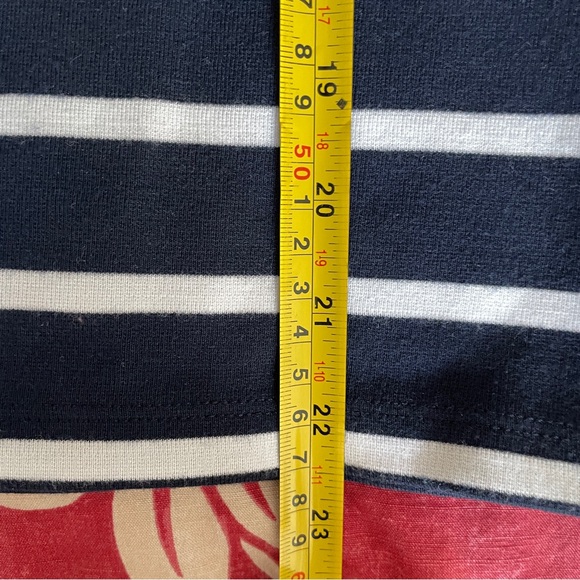 NAF NAF Blue and White Striped Shirt with Red Trim and Heart XS - Picture 9 of 9